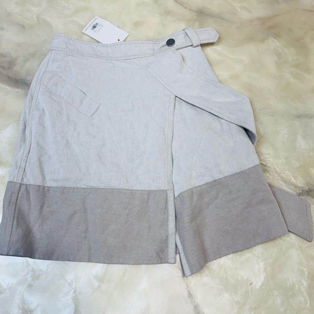 Christopher Esber Kimono Wrapped Chalk Skirt Cotton/Linen NWT 8